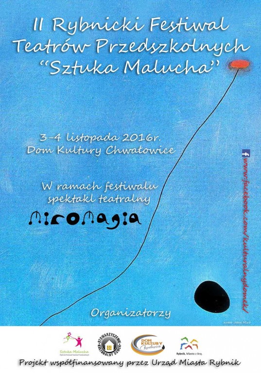 Plakat II Rybnicki Festiwal Teatrów Przedszkolnych „SZTUKA MALUCHA”