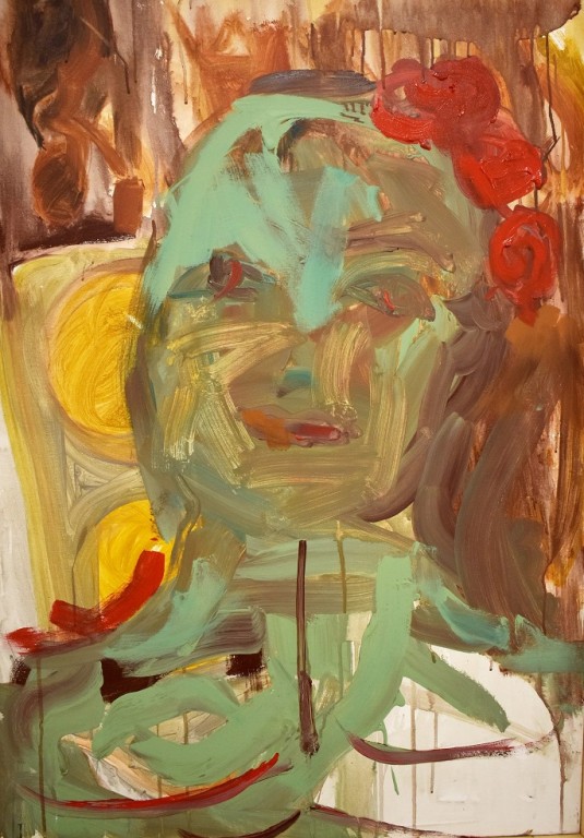 Abstrakcyjny kolorowy obraz sylwetka kobiety