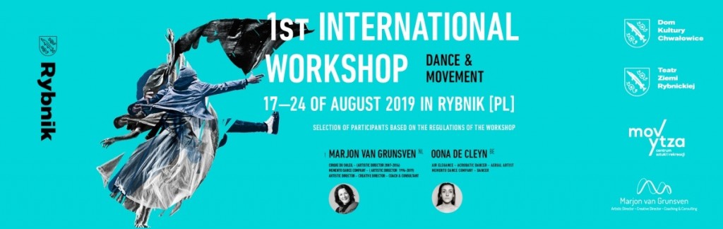 plakat pierwsze międzynarodowe warsztaty taniec i ruch