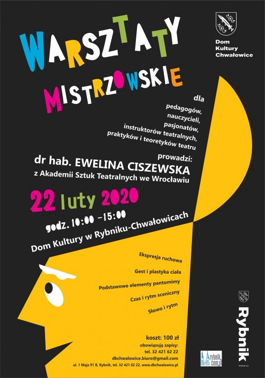 Plakat promocyjny warsztaty mistrzowskie