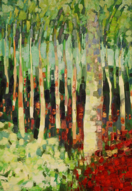 Obraz przedstawiający barwny las