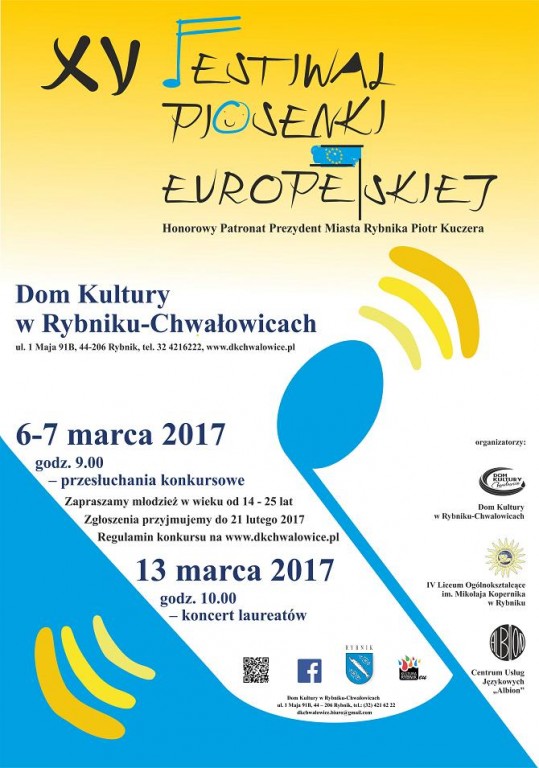 Plakat XV Festiwalu Piosenki Europejskiej