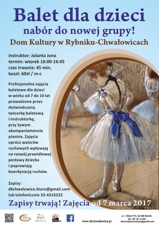 Plakat Balet dla dzieci 2017