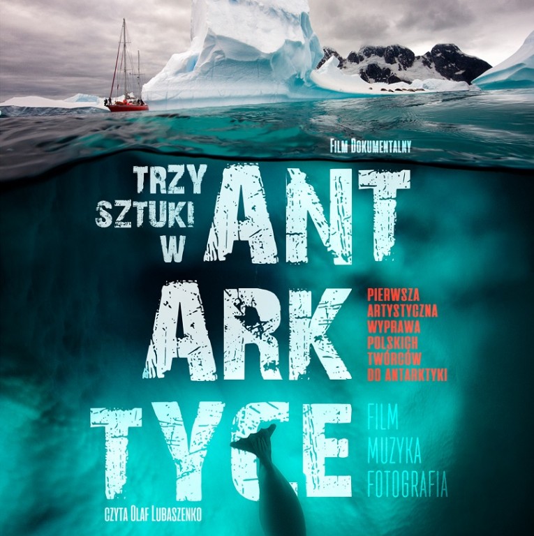 Plakat promocyjny trzy sztuki w antarktyce