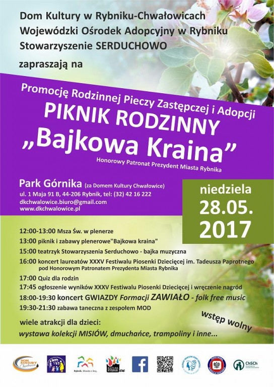 Plakat piknik rodzinny 'Bajkowa Kraina' 2017