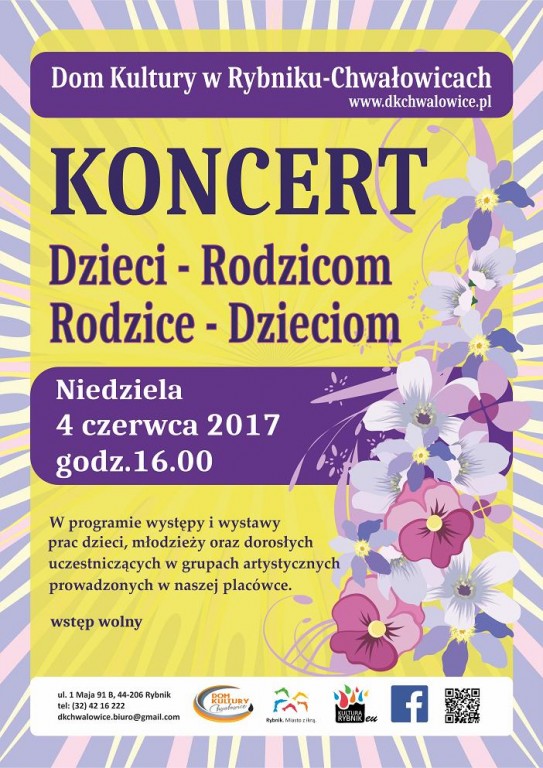 Plakat Koncert Dzieci-Rodzicom Rodzice-Dzieciom 2017