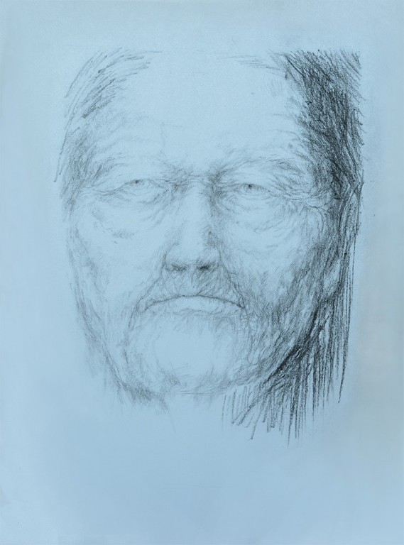 Szkic twarzy starszej osoby