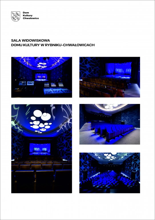 sala widowiskowa -6 zdjęć prezentujących salę widowiskową