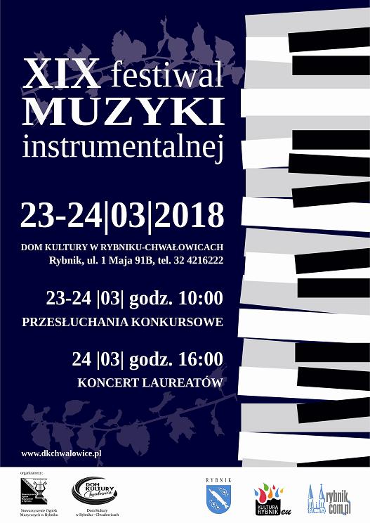 Plakat 'XIX festiwal Muzyki instrumentalnej'