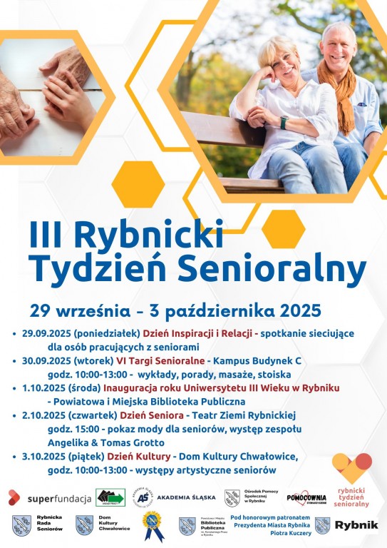 afisz wydarzenia III Rybnicki Tydzień Senioralny 29.09-3.10.2025