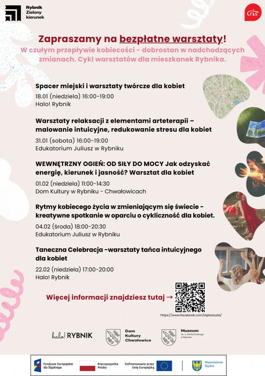 plakat informujący o warsztatach z cyklu