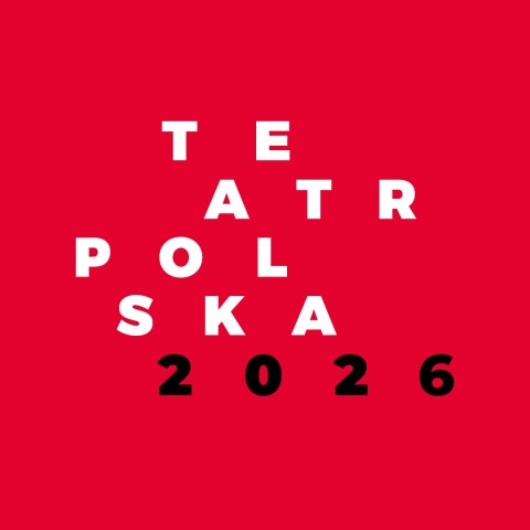 na czerwonym tle napis teatr polska 2026
