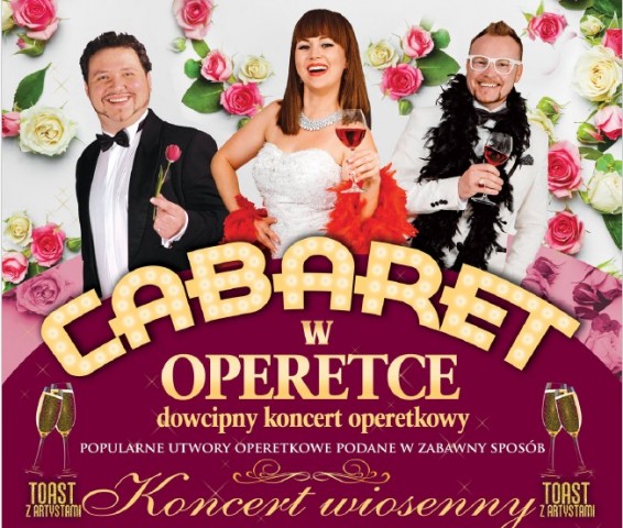 trzy osoby, w odświętnych strojach, cabaret w operetce