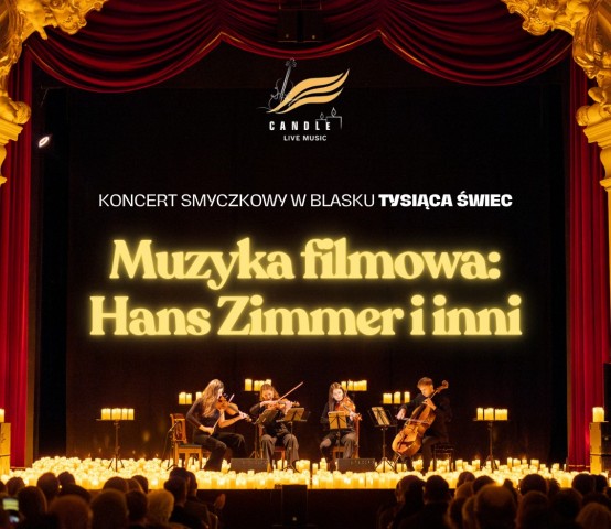 występ sceniczny, kwartet smyczkowy. Koncert smyczkowy w blasku tysiąca świec.