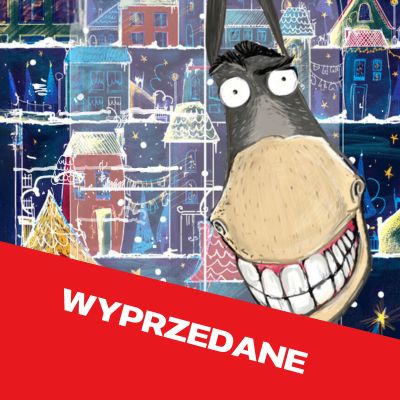 uśmiechnięty osiołek w szaliku