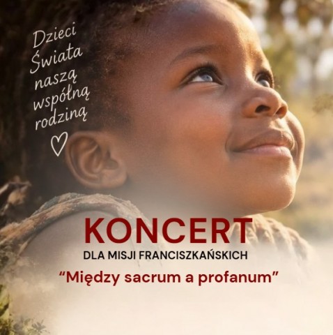 rozmarzona twarz dziecka wpatrująca się w górę, koncert dla misji franciszkańskich