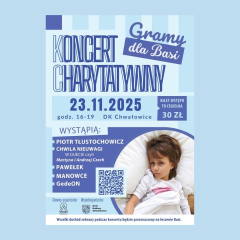plakat koncert charytatywny gramy dla basi