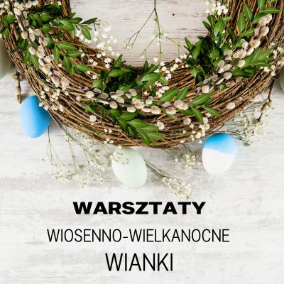fragment rustykalnego wianka, warsztaty wiosenno-wielkanocne wianki