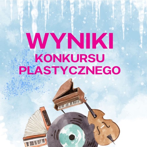 wyniki konkursu plastycznego, grafika przedstawiająca instrumenty