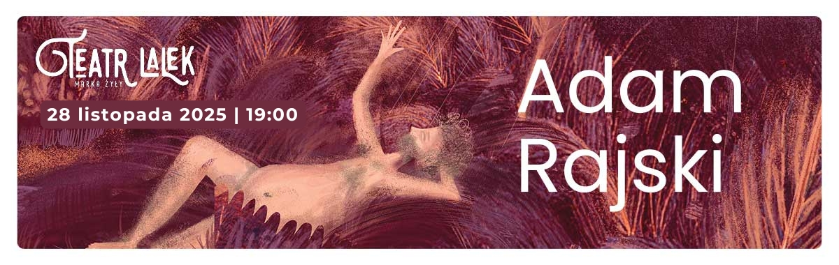 grafika do spektaklu Adam Rajski, mężczyzna leży na ziemi i patrzy na swoją dłoń 28.11.2025 19:00