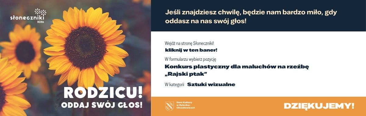 po lewej zdjęcie słoneczników Rodzic! Oddaj swój głos!